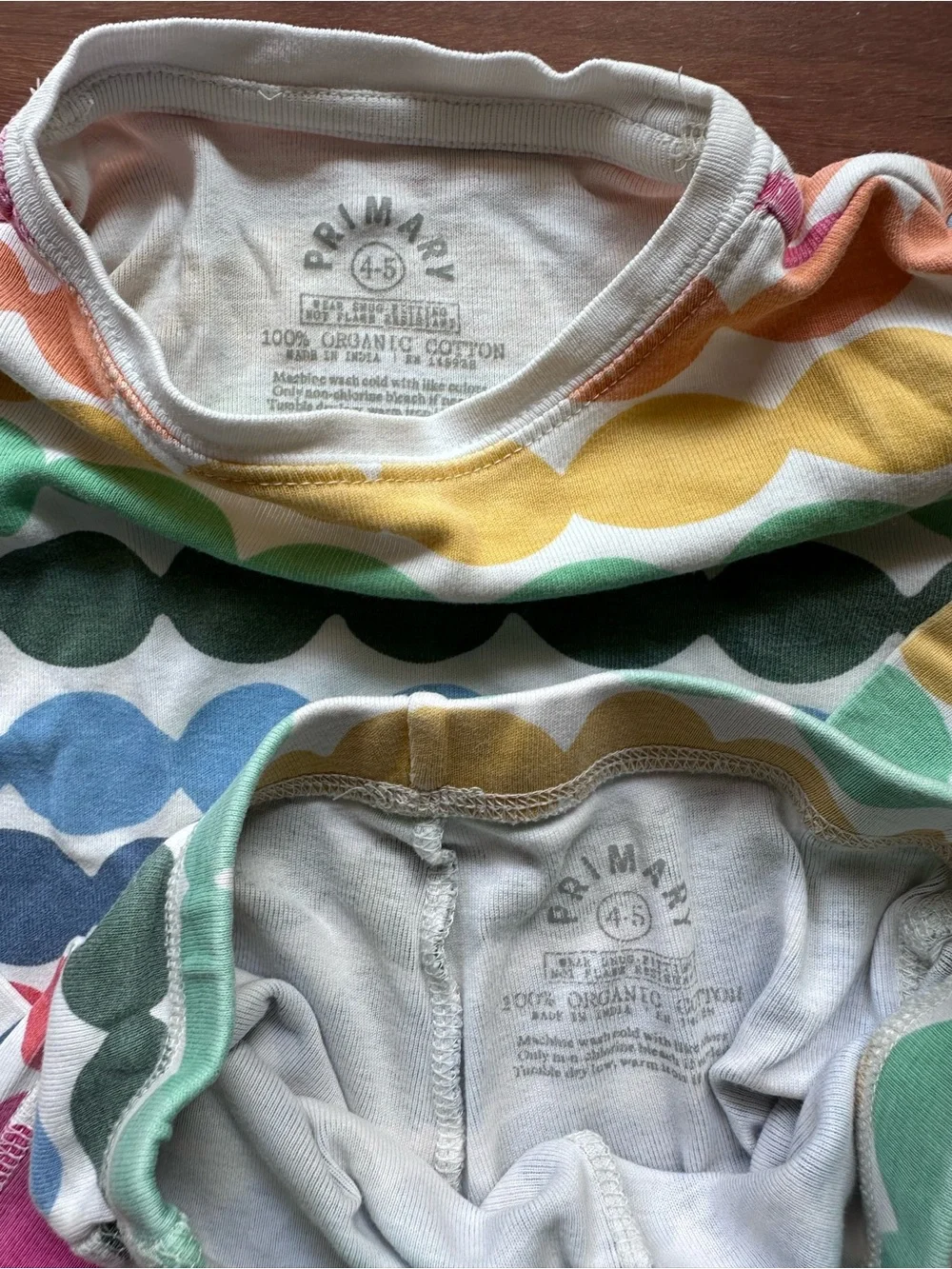 Primary Rainbow Pajama Set 4T Long Sleeves